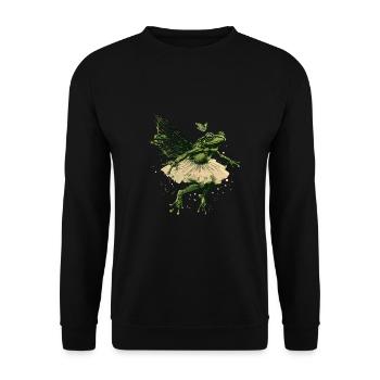 Ballett Frosch Märchen Amphibie Fantasie Tier - Unisex Pullover - Schwarz - Vorne - Alina (178cm) & Michal (187cm)