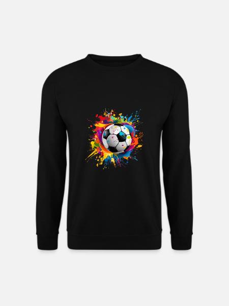 Fußball Ball Farbspritzer für einen Sportfan und - Unisex Pullover - Schwarz