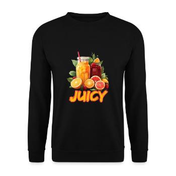 Frische Zitrusfrüchte Saftige Sommerfrüchte - Unisex Pullover - Schwarz - Vorne - Alina (178cm) & Michal (187cm)