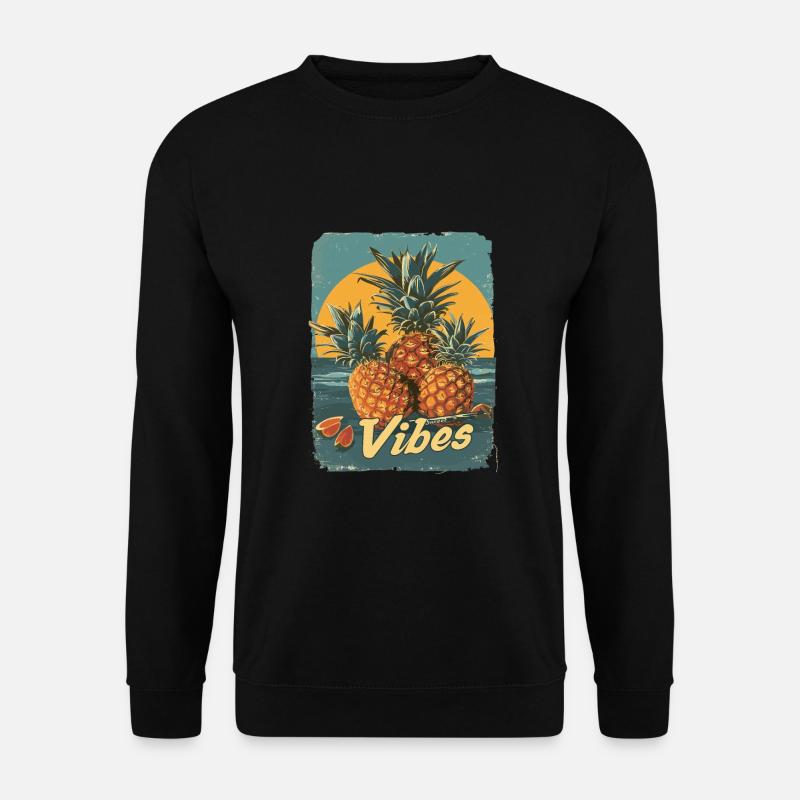 Ananas-Sonnenbrille Obst Retro-Stil für - Unisex Pullover - Schwarz