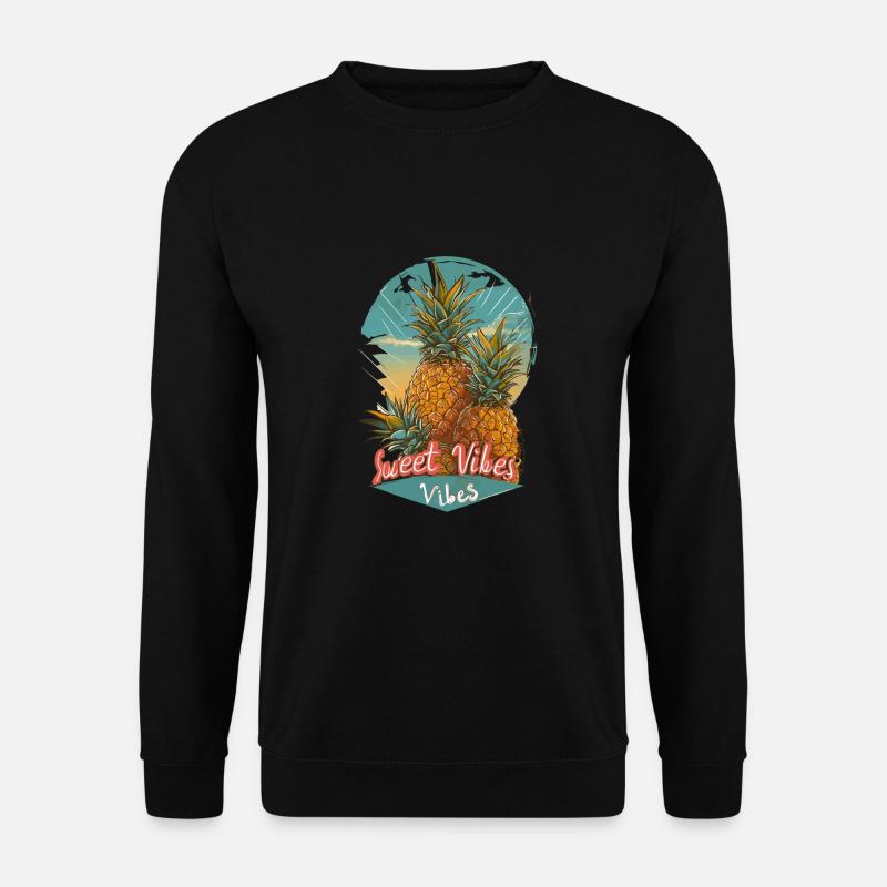 Ananas-Sonnenbrille Obst Retro-Stil für - Unisex Pullover - Schwarz