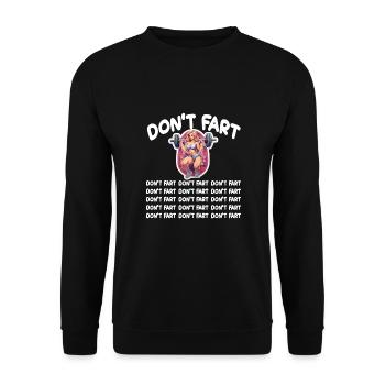 Funny Fitness Don't Fart Gewichtheben Gym Furz - Unisex Pullover - Schwarz - Vorne - Alina (178cm) & Michal (187cm)
