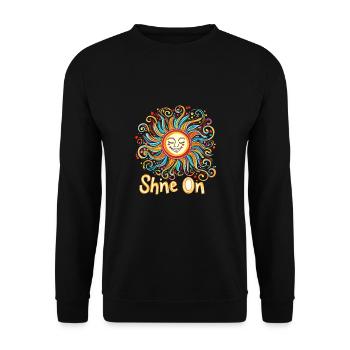 Sonne Mandala Positive Vibes Shine On Sunshine - Unisex Pullover - Schwarz - Vorne - Alina (178cm) & Michal (187cm)