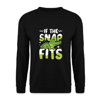If The Snap Fits Krokodil Alligator für Krokodil - Unisex Pullover - Schwarz - Vorne - Alina (178cm) & Michal (187cm)