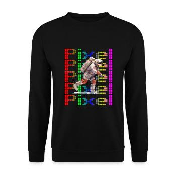 Astronaut Digital Art Space Explorer - Unisex Pullover - Schwarz - Vorne - Alina (178cm) & Michal (187cm)
