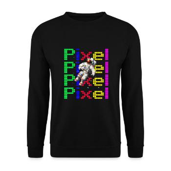 Astronaut Digital Art Space Explorer - Unisex Pullover - Schwarz - Vorne - Alina (178cm) & Michal (187cm)