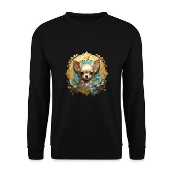 Chihuahua Hund Hunderasse - Unisex Pullover - Schwarz - Vorne - Alina (178cm) & Michal (187cm)