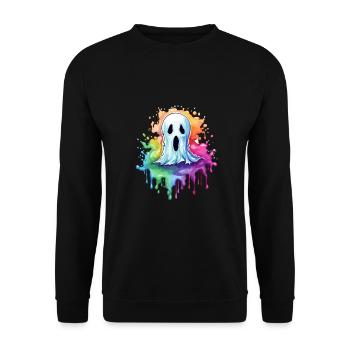 Niedlicher Geist Splash Art Street Style - Unisex Pullover - Schwarz - Vorne - Alina (178cm) & Michal (187cm)