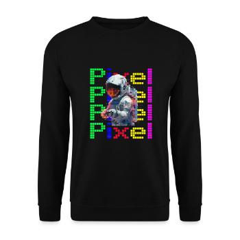 Astronaut Digital Art Space Explorer - Unisex Pullover - Schwarz - Vorne - Alina (178cm) & Michal (187cm)
