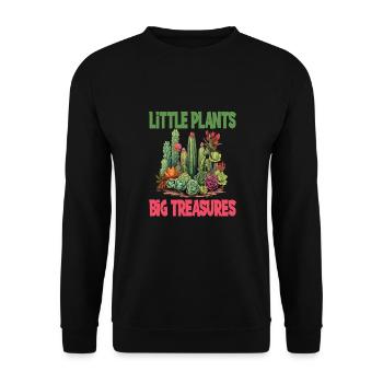 Little Plants Big Treasures - Unisex Pullover - Schwarz - Vorne - Alina (178cm) & Michal (187cm)