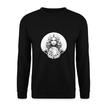 Mystikerin Wahrsagerin Magische Kristallkugel - Unisex Pullover - Schwarz - Vorne - Alina (178cm) & Michal (187cm)