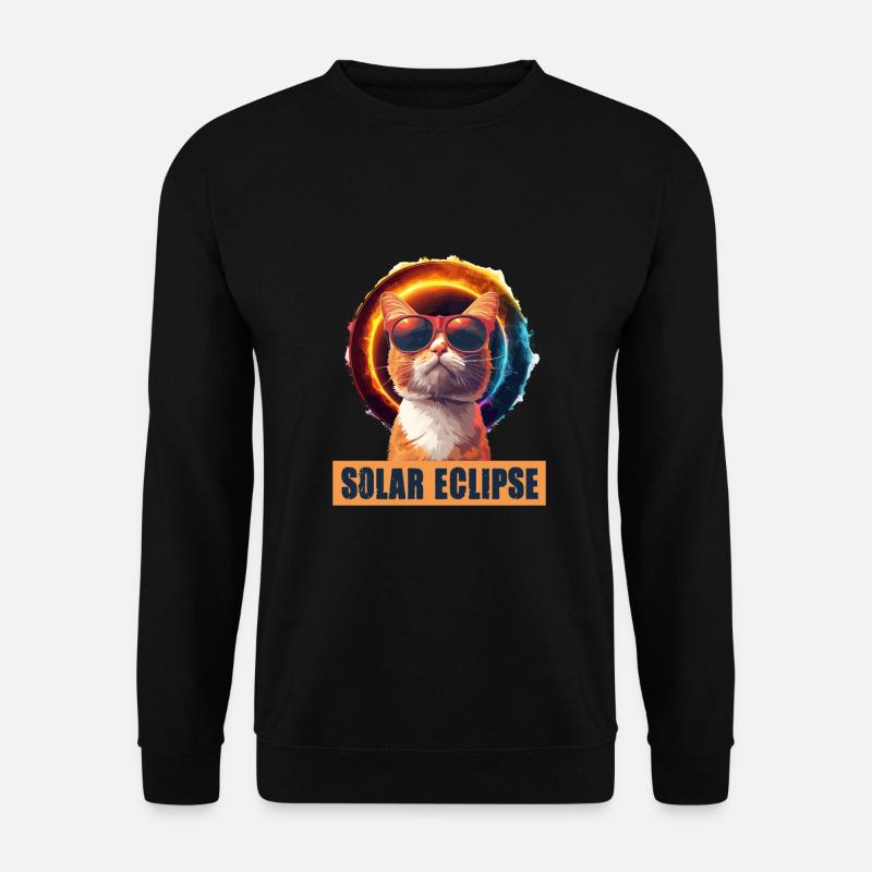 Sonnenfinsternis Katze - Unisex Pullover - Schwarz