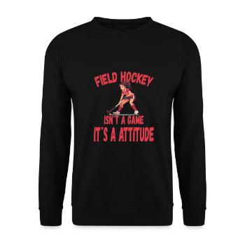 Frauen Feldhockey Einstellung Sportlich Spielerin - Unisex Pullover - Schwarz - Vorne - Alina (178cm) & Michal (187cm)