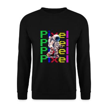 Astronaut Digital Art Space Explorer - Unisex Pullover - Schwarz - Vorne - Alina (178cm) & Michal (187cm)