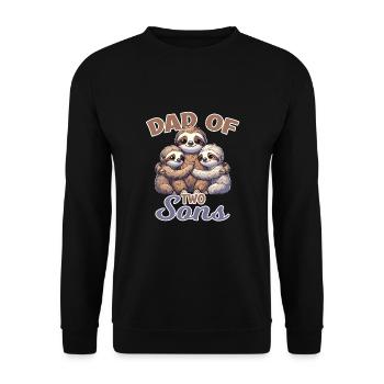 Dad of Two Sons Faultier Familie - Unisex Pullover - Schwarz - Vorne - Alina (178cm) & Michal (187cm)
