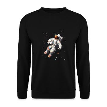 Astronaut Digital Art Space Explorer - Unisex Pullover - Schwarz - Vorne - Alina (178cm) & Michal (187cm)