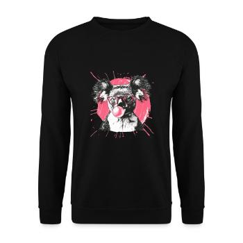 Koala mit Sonnenbrille Bubblegum für einen - Unisex Pullover - Schwarz - Vorne - Alina (178cm) & Michal (187cm)