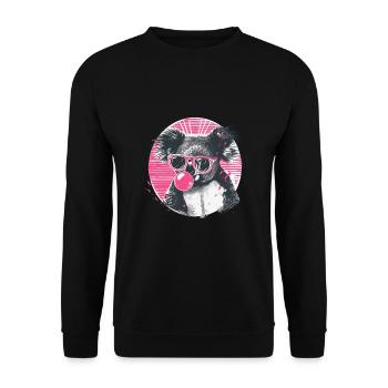 Koala mit Sonnenbrille Bubblegum für einen - Unisex Pullover - Schwarz - Vorne - Alina (178cm) & Michal (187cm)