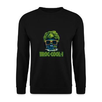Summer Vibes Cooler Brokkoli mit Sonnenbrille - Unisex Pullover - Schwarz - Vorne - Alina (178cm) & Michal (187cm)