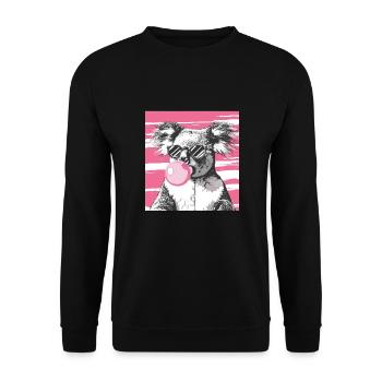 Koala mit Sonnenbrille Bubblegum für einen - Unisex Pullover - Schwarz - Vorne - Alina (178cm) & Michal (187cm)