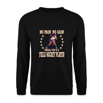 Frauen Feldhockey Feldhockeyspielerin - Unisex Pullover - Schwarz - Vorne - Alina (178cm) & Michal (187cm)