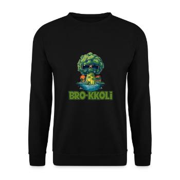 Lustiges Brokkoli mit Sonnenbrille für einen - Unisex Pullover - Schwarz - Vorne - Alina (178cm) & Michal (187cm)