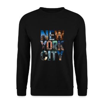 New York City Skyline - Unisex Pullover - Schwarz - Vorne - Alina (178cm) & Michal (187cm)
