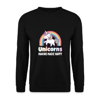 Kinder Einhorn Regenbogen Magisches Einhorn für - Unisex Pullover - Schwarz - Vorne - Alina (178cm) & Michal (187cm)