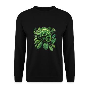 Chameleonaire A Rich Lizard für - Unisex Pullover - Schwarz - Vorne - Alina (178cm) & Michal (187cm)