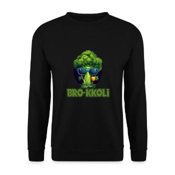 Lustiges Brokkoli mit Sonnenbrille für einen - Unisex Pullover - Schwarz - Vorne - Alina (178cm) & Michal (187cm)