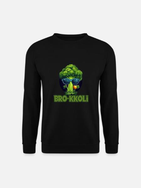 Lustiges Brokkoli mit Sonnenbrille für einen - Unisex Pullover - Schwarz