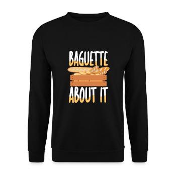 Baguette About It - Unisex Pullover - Schwarz - Vorne - Alina (178cm) & Michal (187cm)