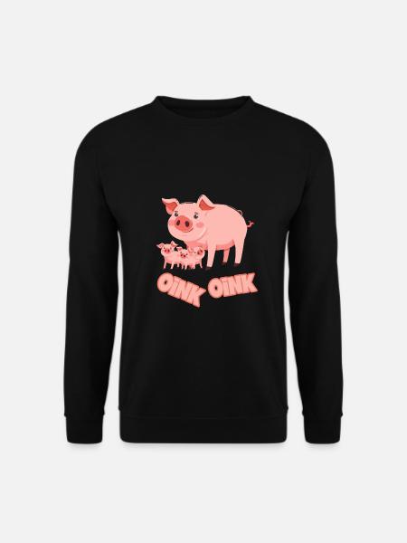 Schweinchen Schwein Oink - Unisex Pullover - Schwarz