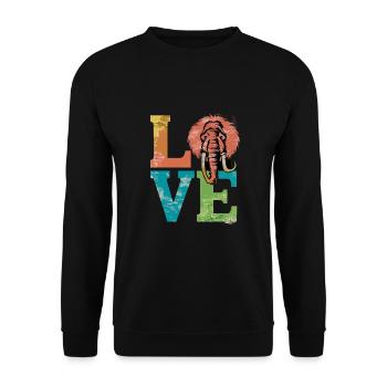 Vintage Love Mammut für einen Mammutliebhaber - Unisex Pullover - Schwarz - Vorne - Alina (178cm) & Michal (187cm)