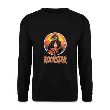 Reptil-Musiker mit E-Gitarre - Unisex Pullover - Schwarz - Vorne - Alina (178cm) & Michal (187cm)