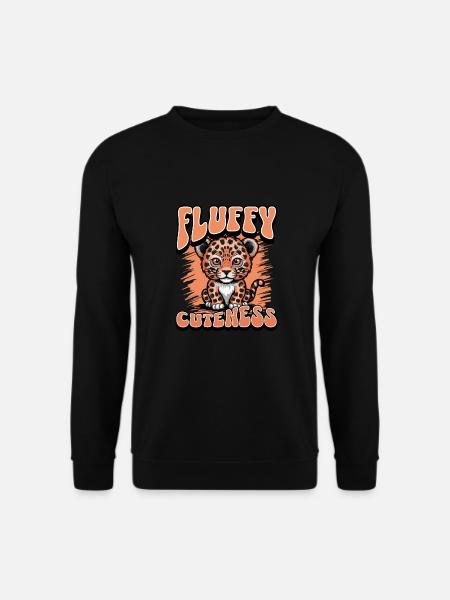 Niedlicher Leopard für Kinder Fluffy Cuteness - Unisex Pullover - Schwarz