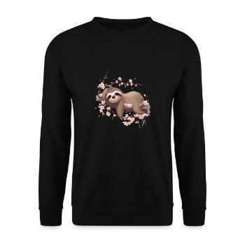 Lustiges Faultier Relax für Kinder - Unisex Pullover - Schwarz - Vorne - Alina (178cm) & Michal (187cm)