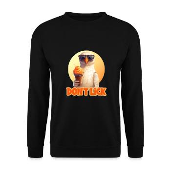 Lustige Möwe mit Eis Don't Lick für einen Möwen - Unisex Pullover - Schwarz - Vorne - Alina (178cm) & Michal (187cm)