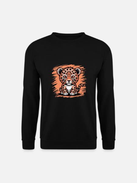 Niedlicher Leopard für Kinder für Kinder - Unisex Pullover - Schwarz