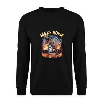 Lärm machen Brüllender Dinosaurier Gitarre - Unisex Pullover - Schwarz - Vorne - Alina (178cm) & Michal (187cm)