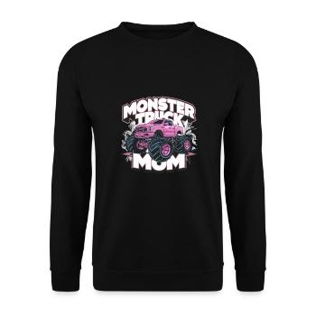 Monster Truck Mom für die Mutti für Frauen und - Unisex Pullover - Schwarz - Vorne - Alina (178cm) & Michal (187cm)