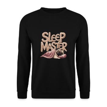 Schlafmeister Schnarchen Mops Niedlicher Hund - Unisex Pullover - Schwarz - Vorne - Alina (178cm) & Michal (187cm)