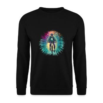 Fahrradfahren Fahrrad Radfahren für einen - Unisex Pullover - Schwarz - Vorne - Alina (178cm) & Michal (187cm)