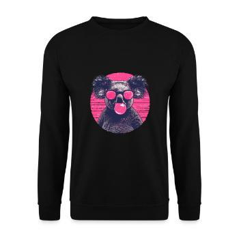 Koala mit Sonnenbrille Bubblegum für einen - Unisex Pullover - Schwarz - Vorne - Alina (178cm) & Michal (187cm)
