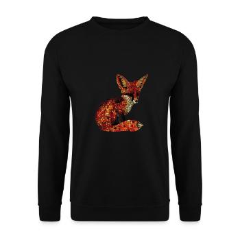 Fennek Wüste Fuchs Geometrischer Fuchs Kunstwerk - Unisex Pullover - Schwarz - Vorne - Alina (178cm) & Michal (187cm)