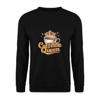 Caffeine Queen Kaffee Kaffeeliebhaberin - Unisex Pullover - Schwarz - Vorne - Alina (178cm) & Michal (187cm)