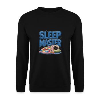 Schlafmeister Schnarchen Mops Niedlicher Hund - Unisex Pullover - Schwarz - Vorne - Alina (178cm) & Michal (187cm)