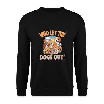Wer hat die Hund rausgelassen für einen - Unisex Pullover - Schwarz - Vorne - Alina (178cm) & Michal (187cm)