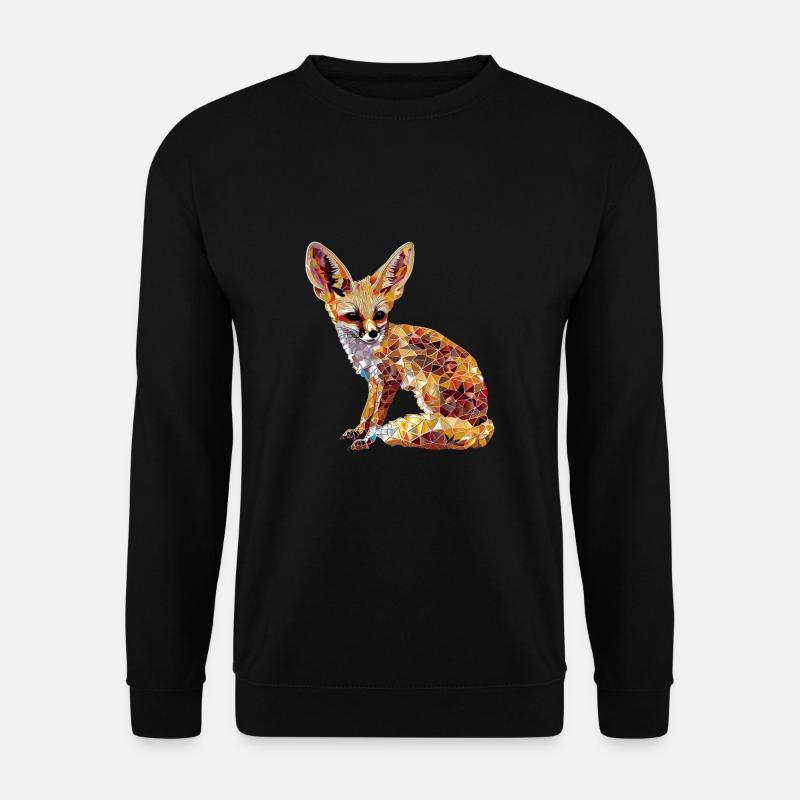 Fennek Wüste Fuchs Geometrischer Fuchs Kunstwerk - Unisex Pullover - Schwarz