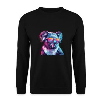 Streetart Funky Koala Urban Rap Street - Unisex Pullover - Schwarz - Vorne - Alina (178cm) & Michal (187cm)